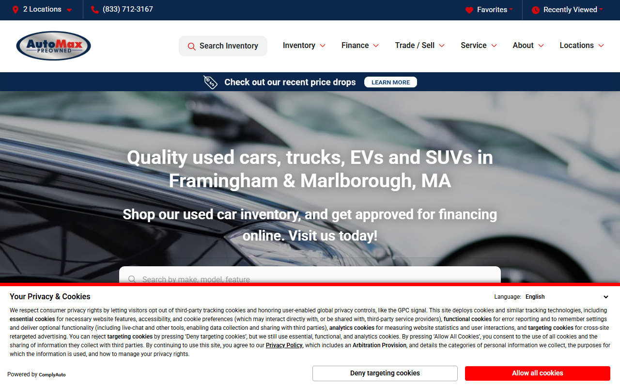 1-800-automax.com screenshot