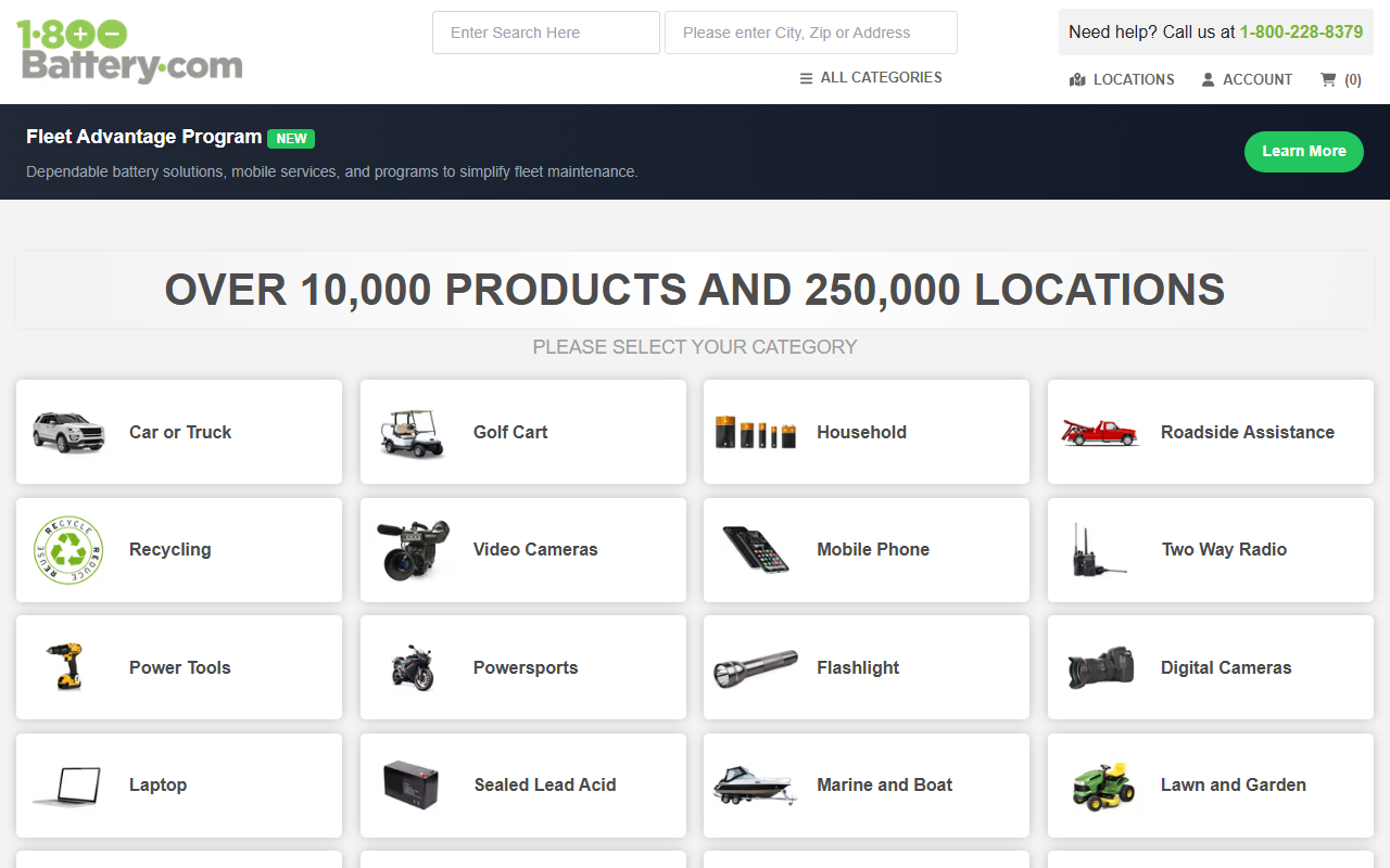 1-800-batteries.com screenshot