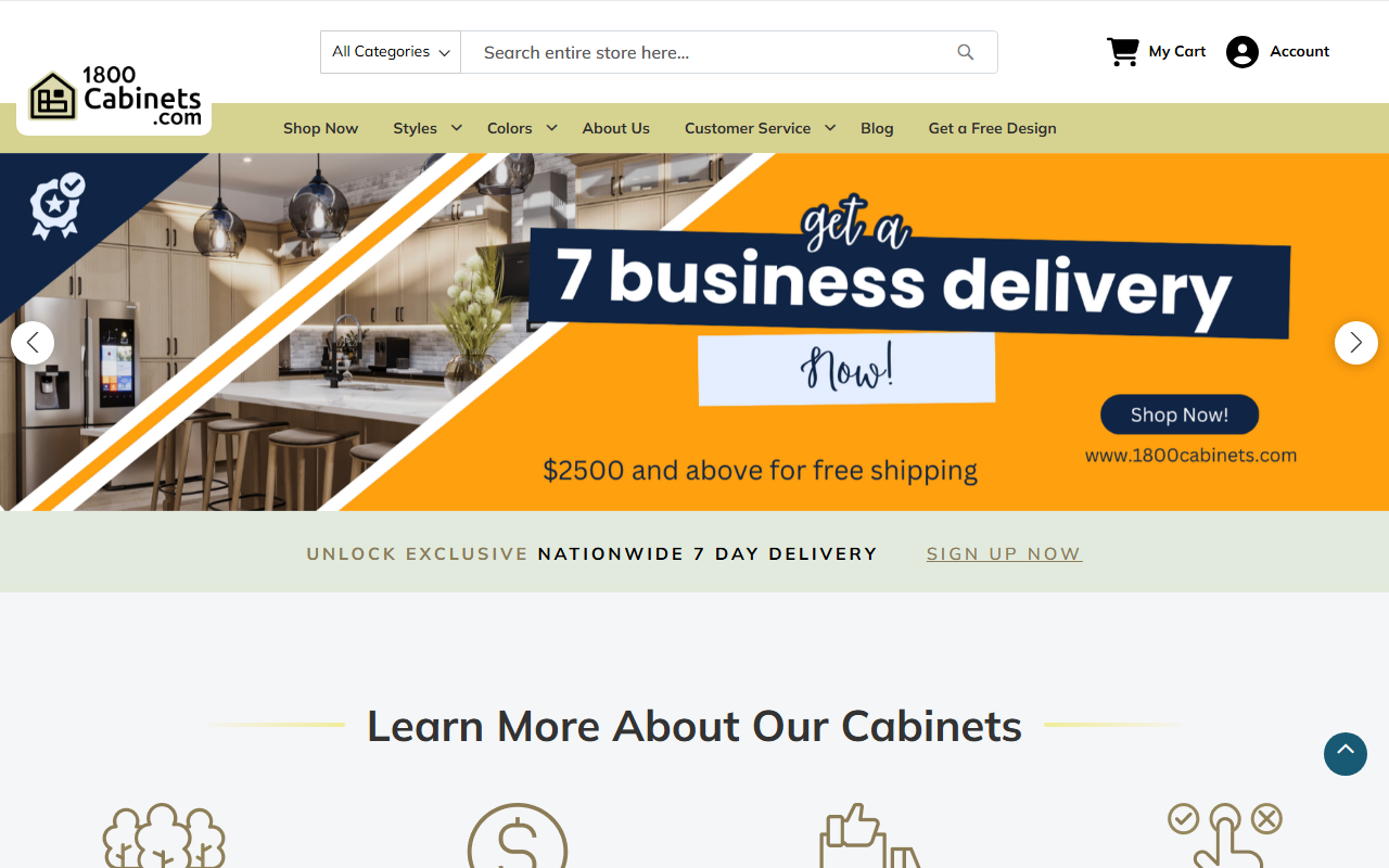 1-800-cabinets.com screenshot