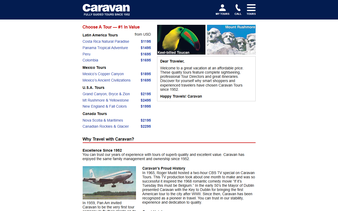 1-800-caravan.com screenshot