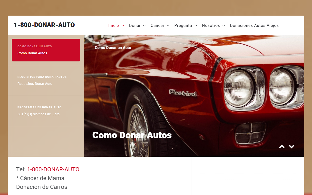 1-800-donarautos.com screenshot