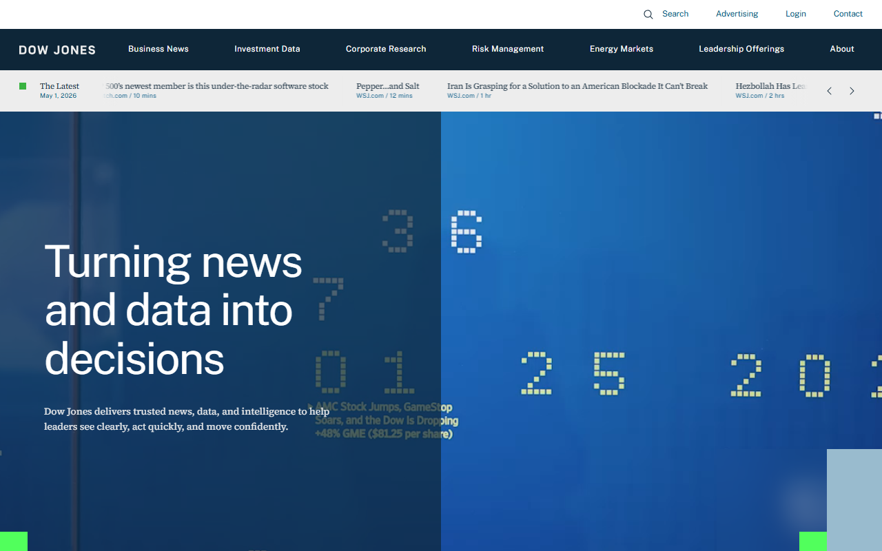 1-800-dowjones.com screenshot