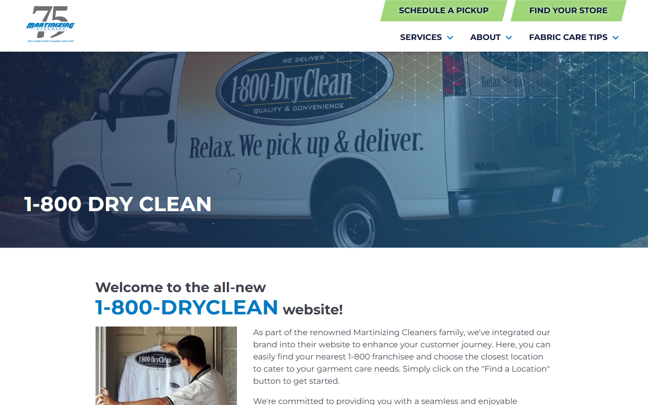 1-800-dryclean.com screenshot