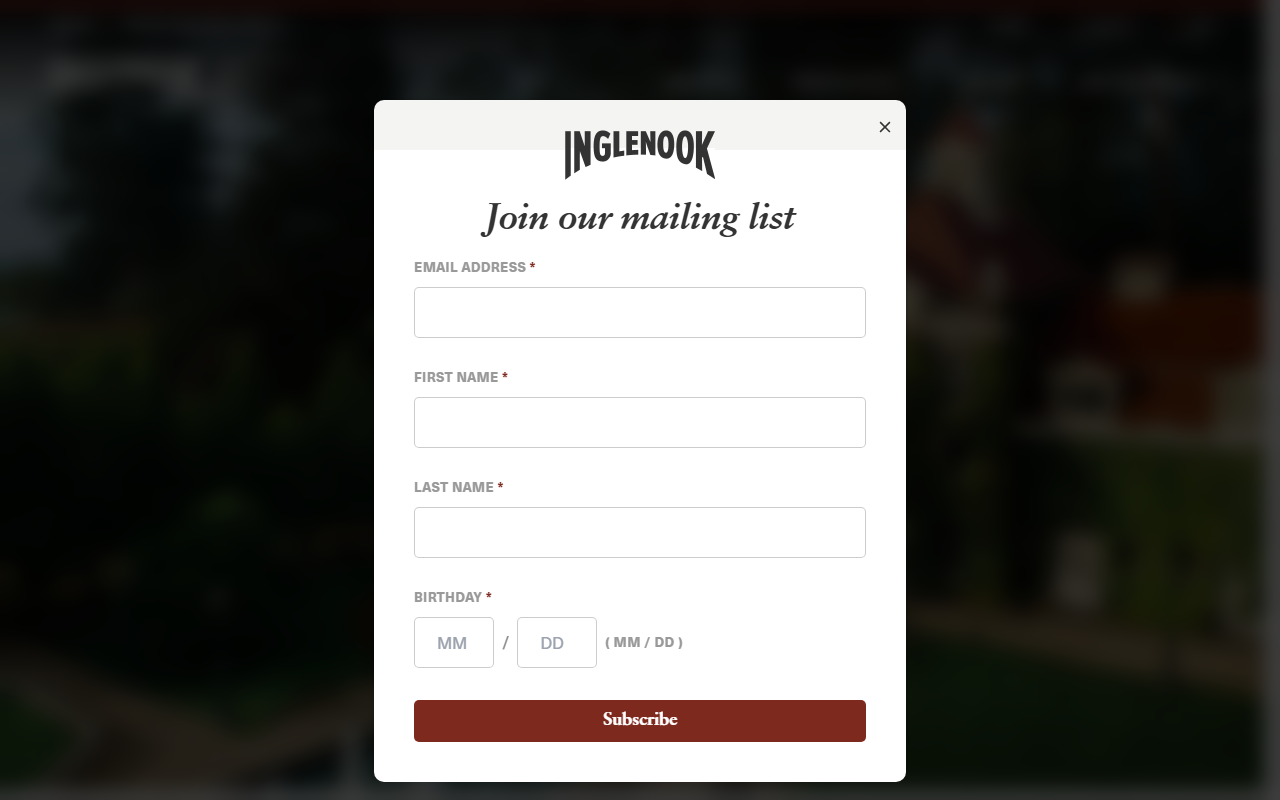 1-800-inglenook.com screenshot