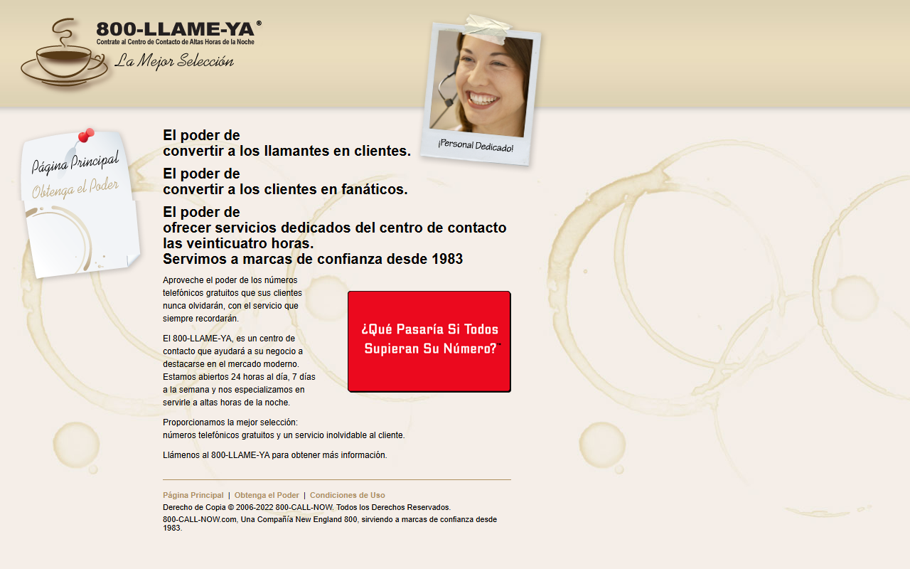 1-800-llame-ya.com screenshot