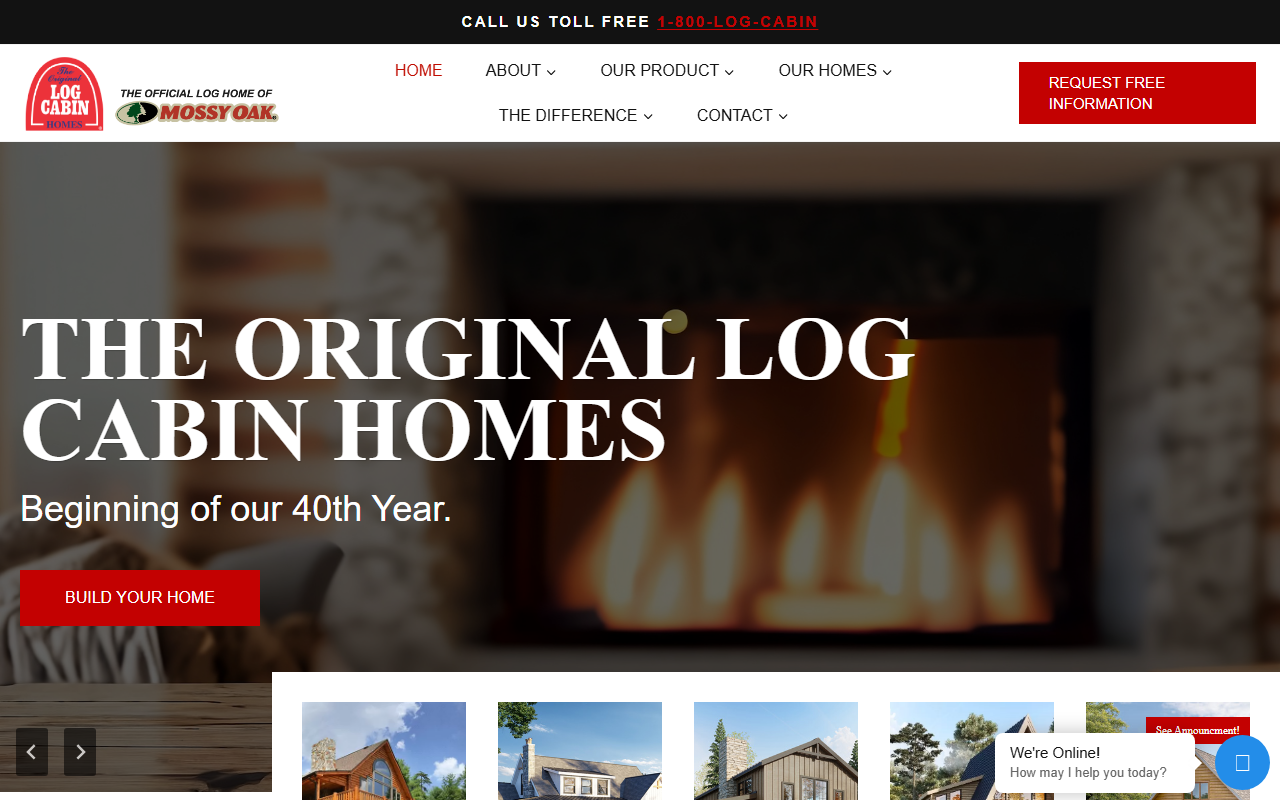 1-800-log-cabins.com screenshot