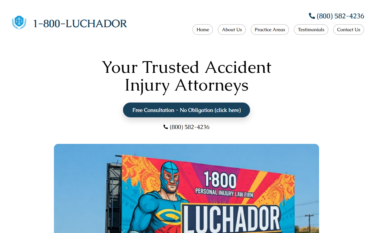 1-800-luchador.com screenshot