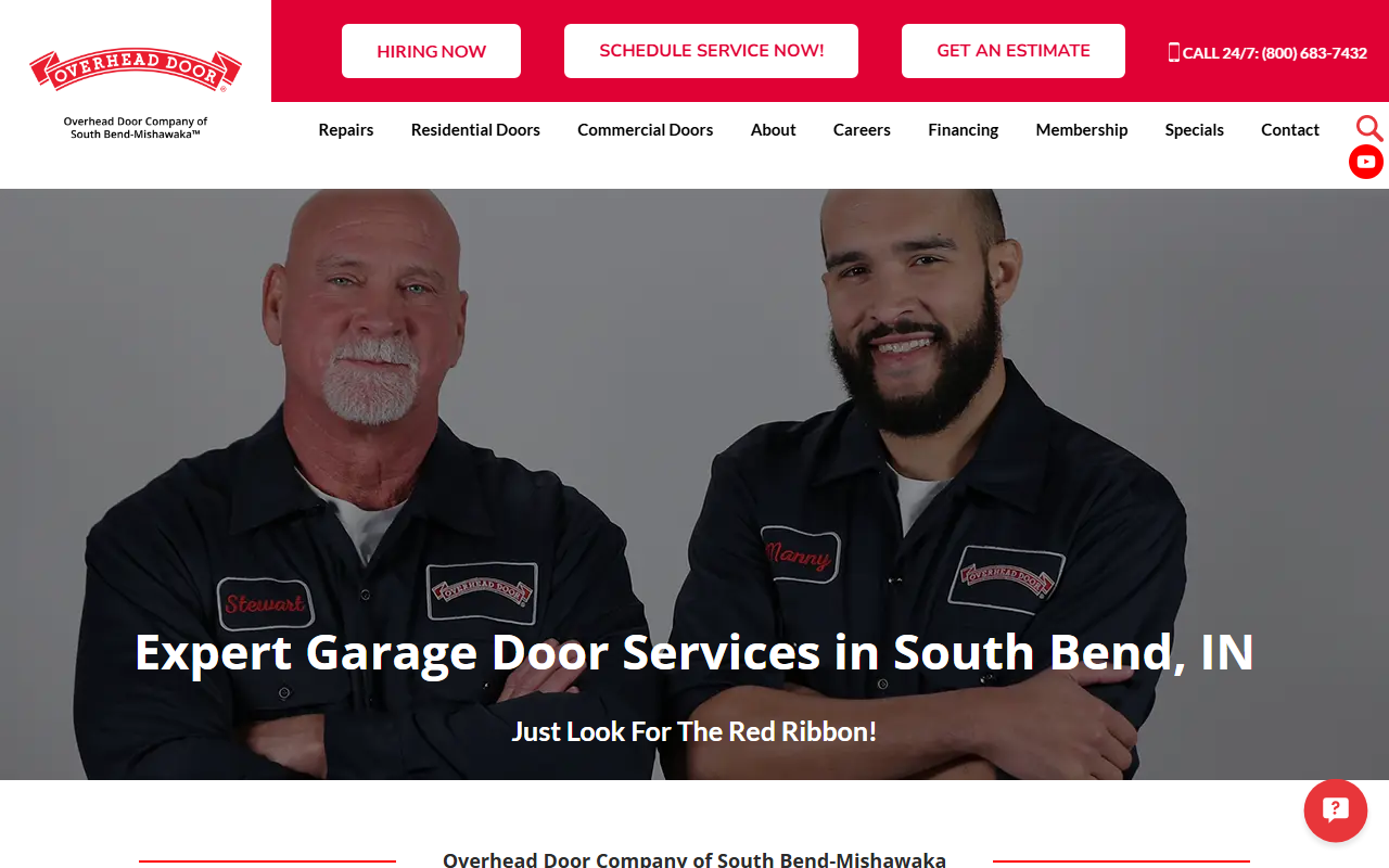 1-800-overhead.com screenshot