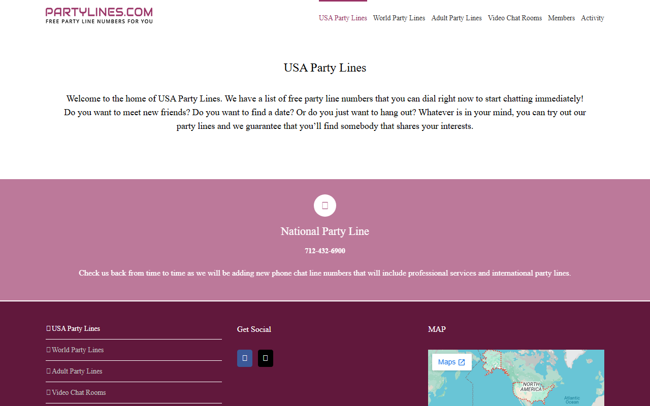 1-800-partyline.com screenshot