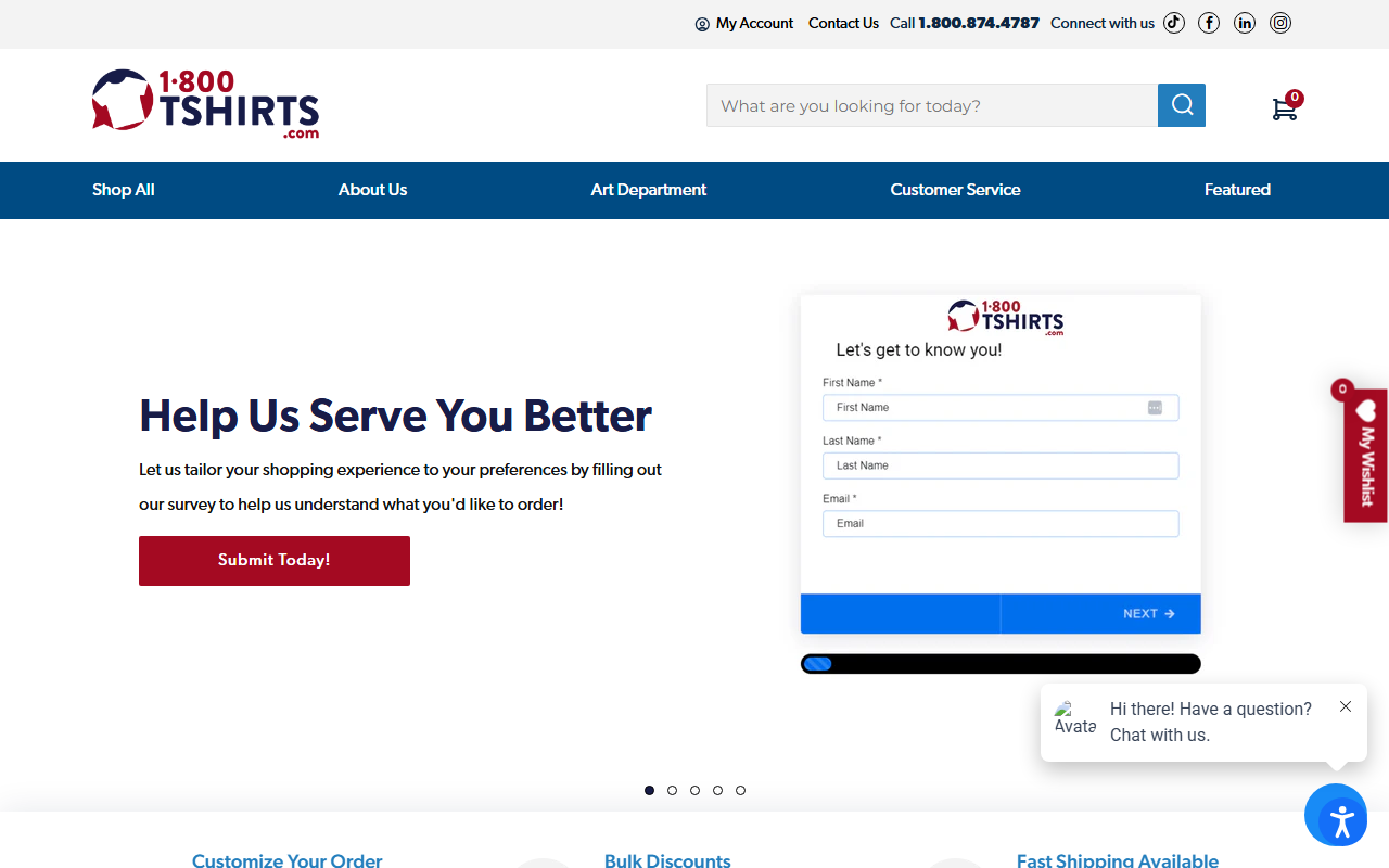 1-800-t-shirts.com screenshot