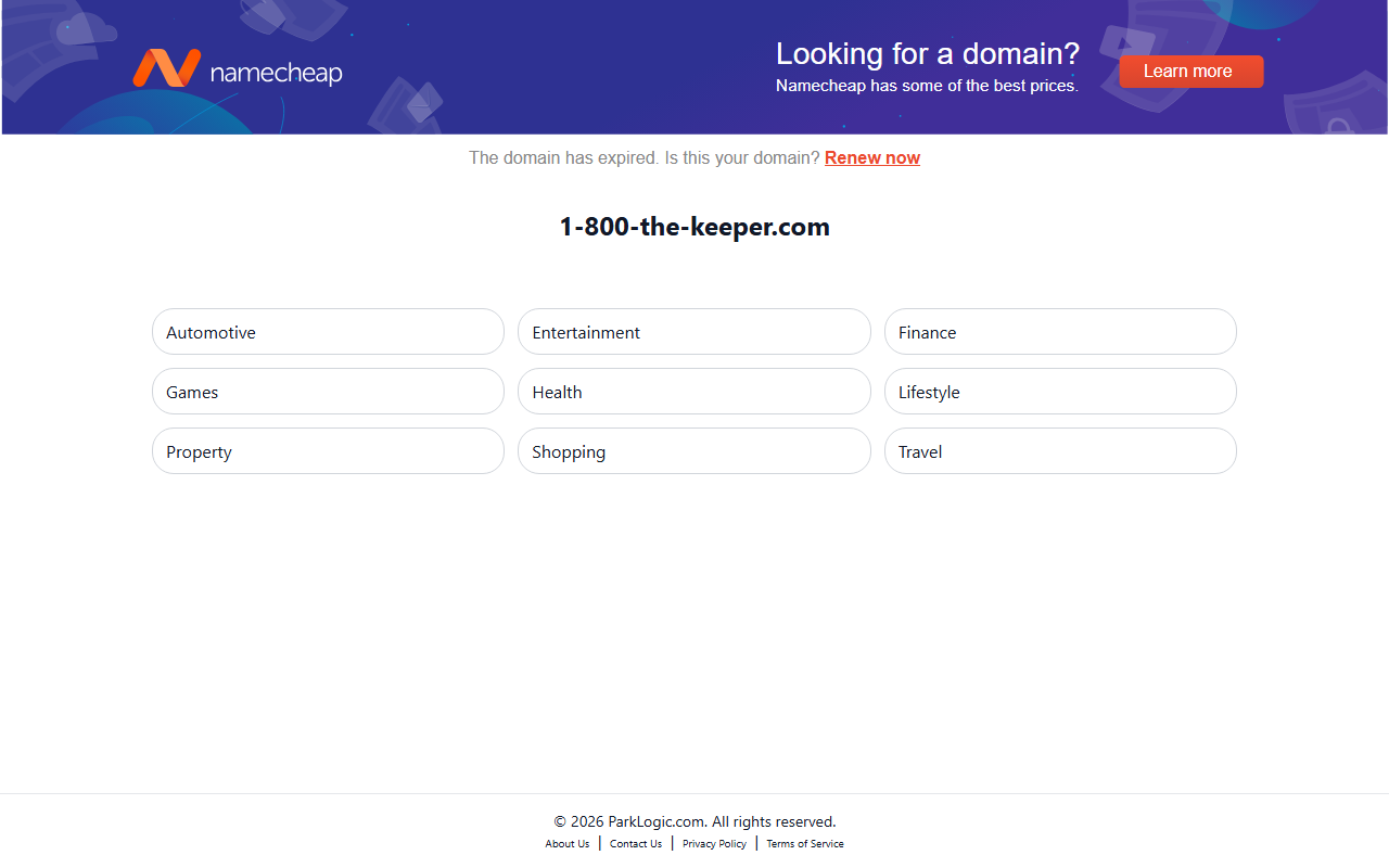 1-800-the-keeper.com screenshot