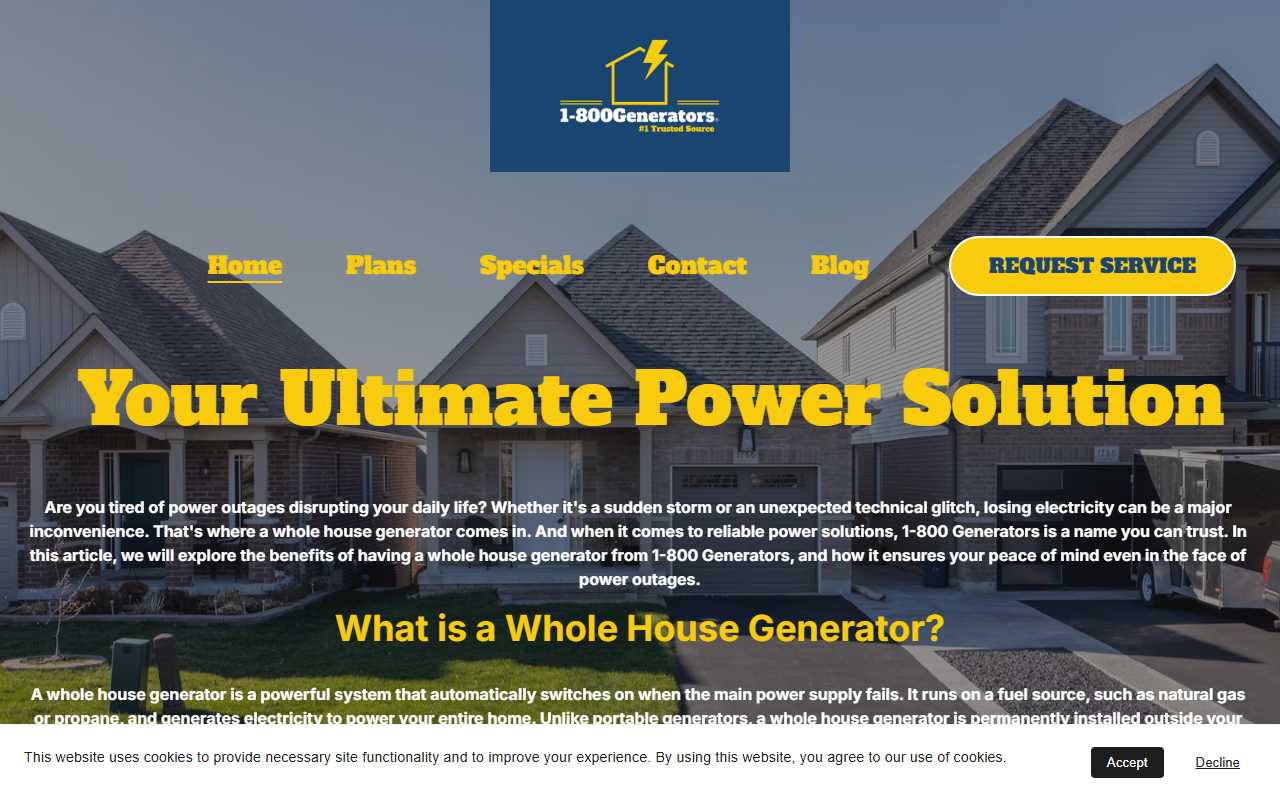 1-800generators.com screenshot