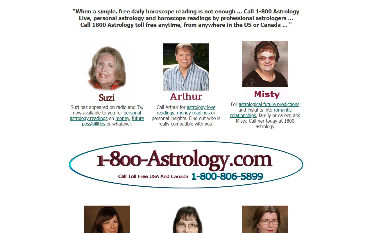 1-800horoscopes.com screenshot