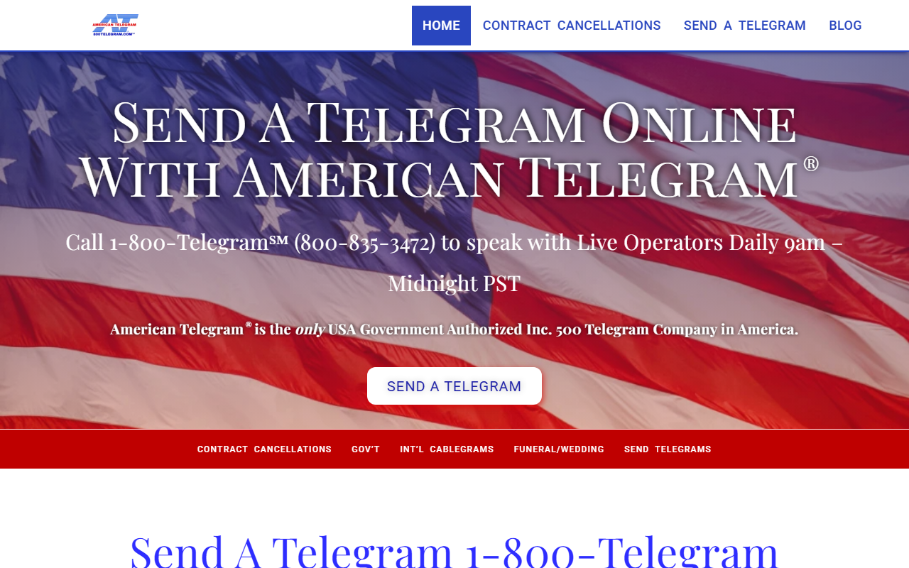 1-800telegram.com screenshot