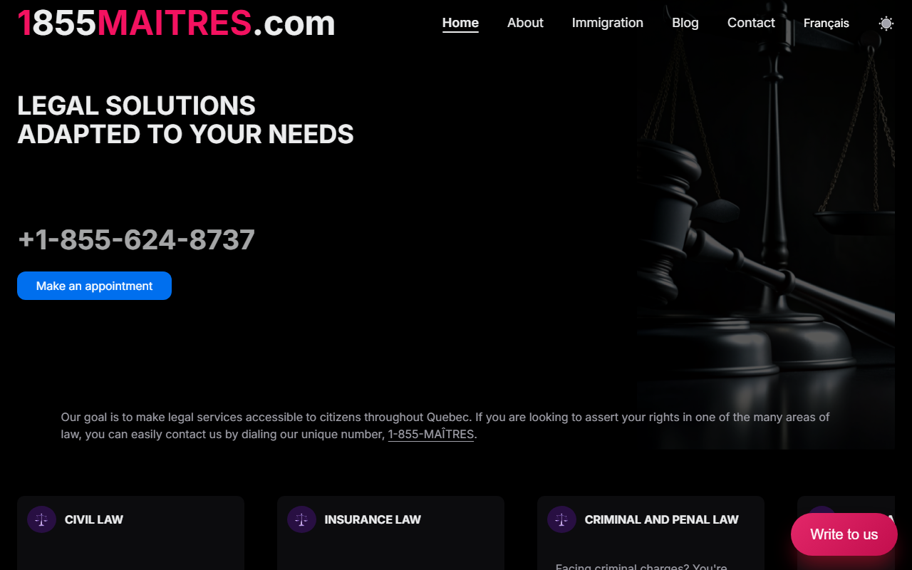 1-855-maitres.com screenshot