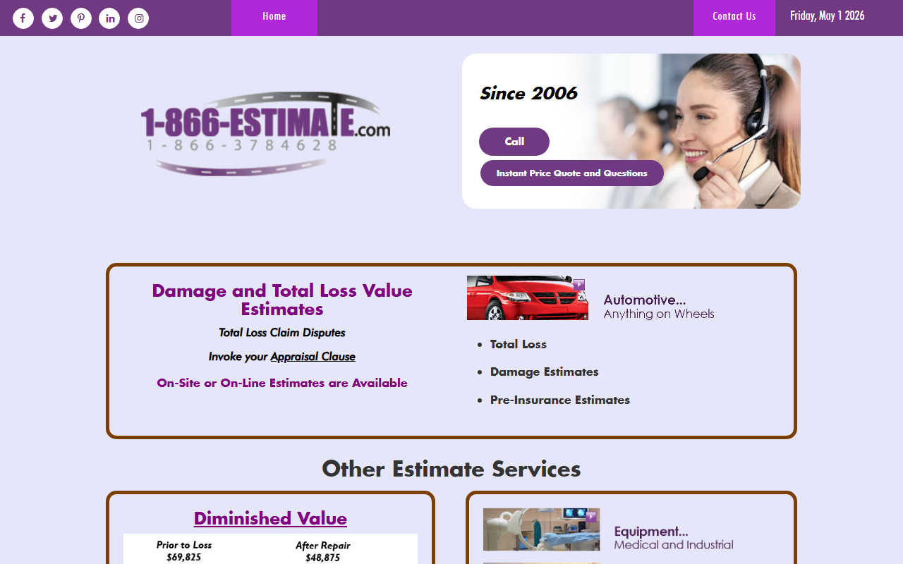 1-866-estimate.com screenshot