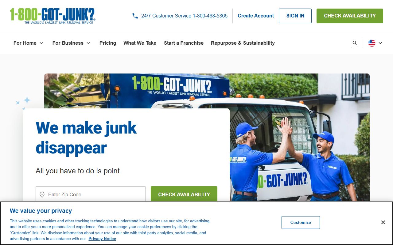 1-866-got-junk.com screenshot