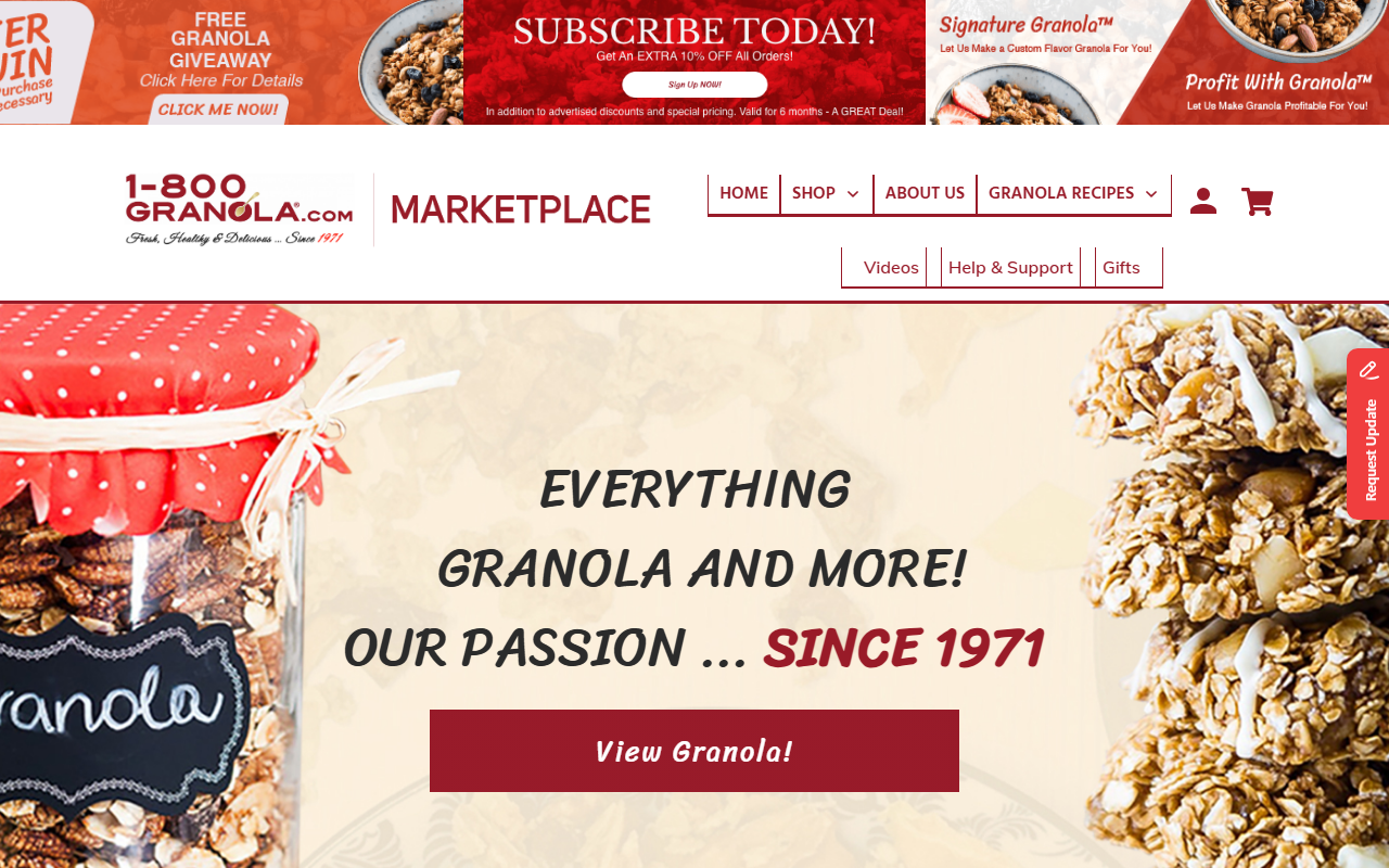 1-888-granola.com screenshot