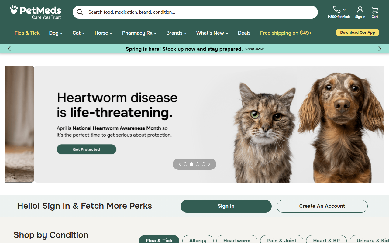 1-888-petsmeds.com screenshot