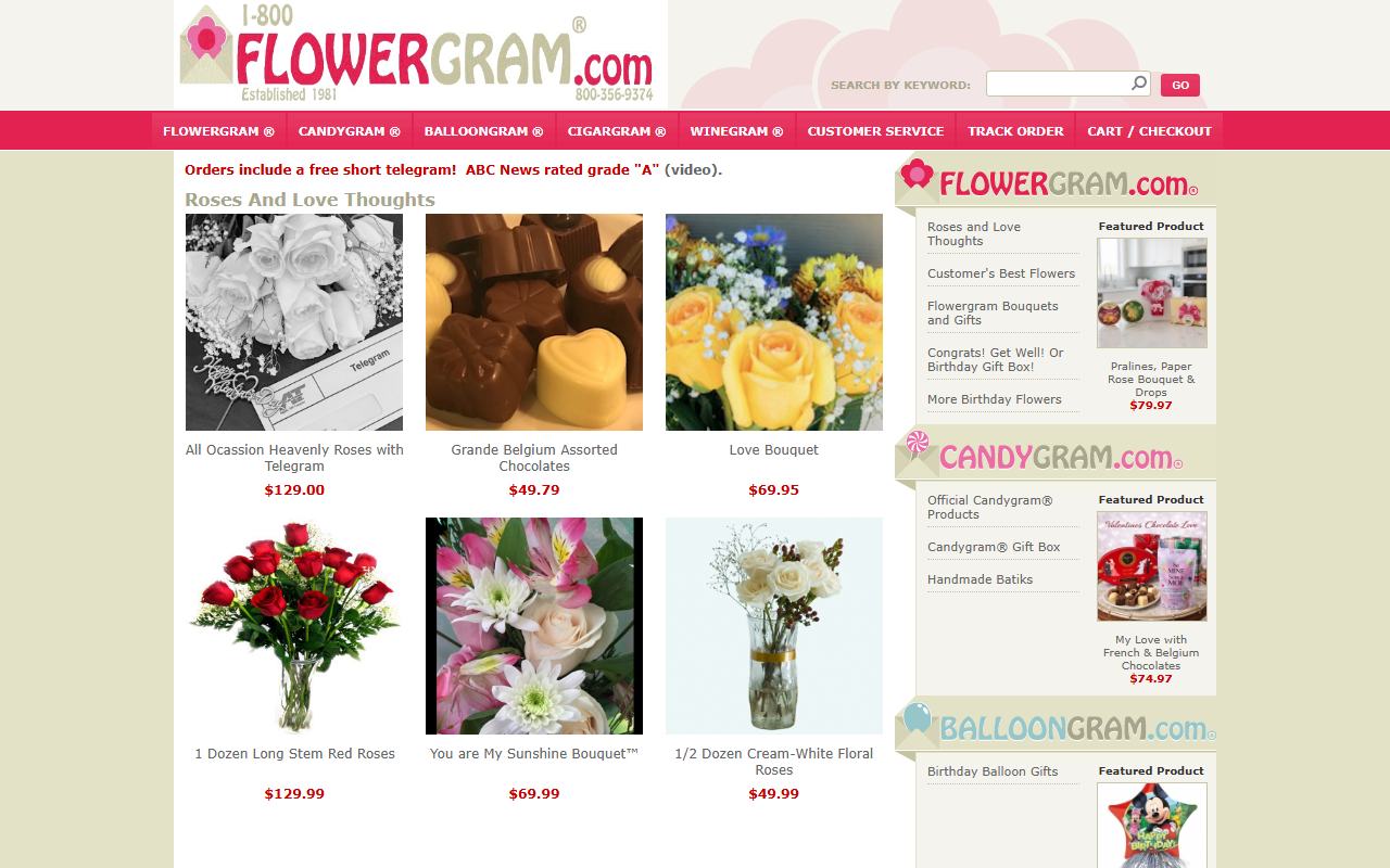 1-888flowergram.com screenshot