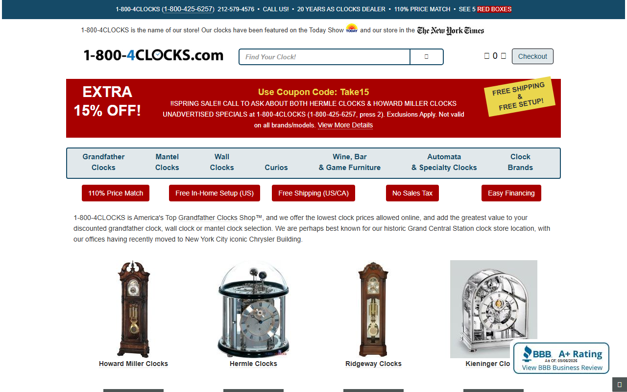 1800-four-clocks.com screenshot