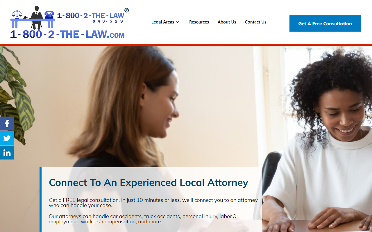 18002thelaw.com screenshot