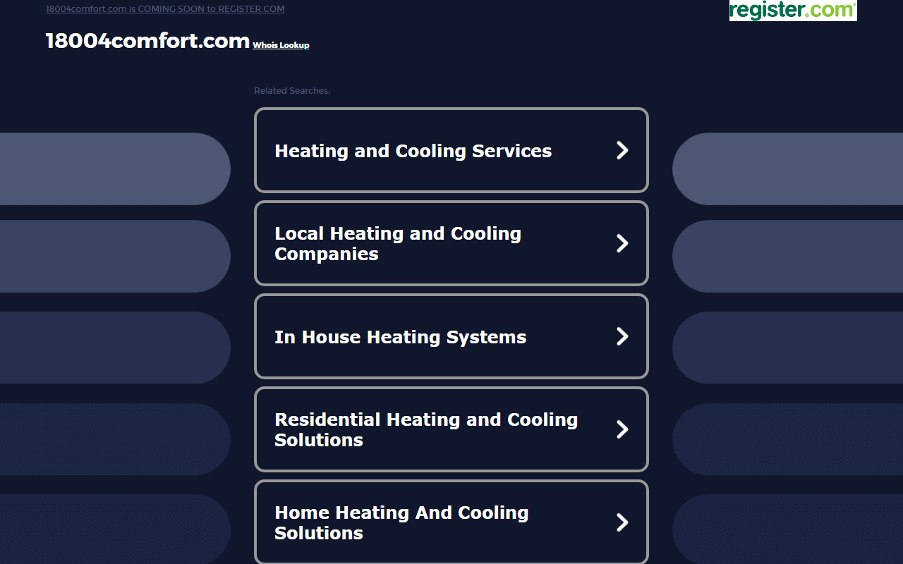 18004comfort.com screenshot