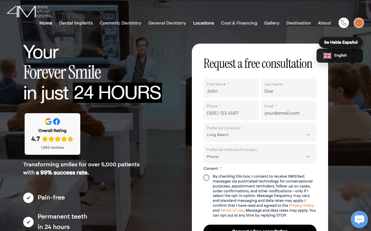 18004mdental.com screenshot