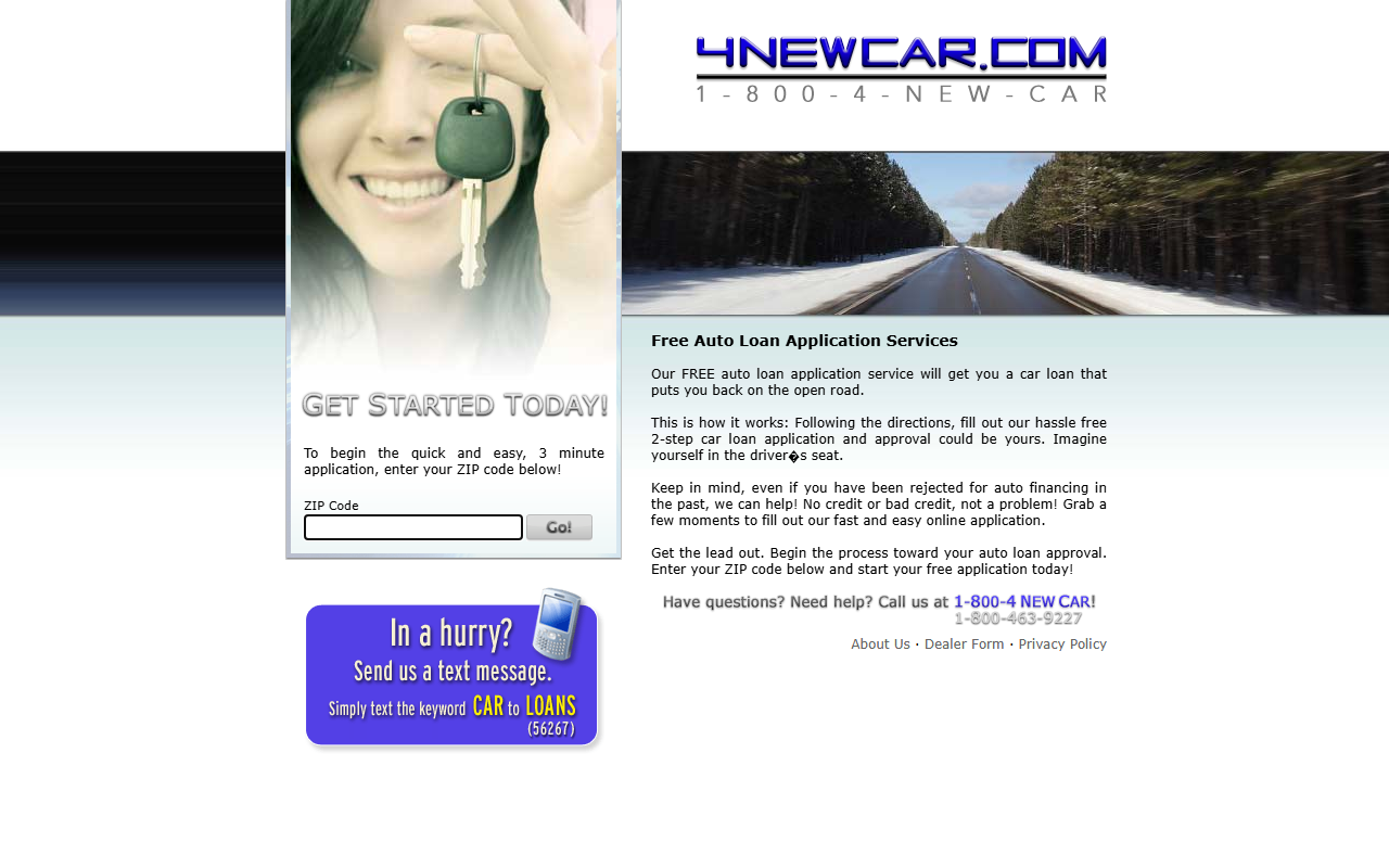 18004newcar.com screenshot