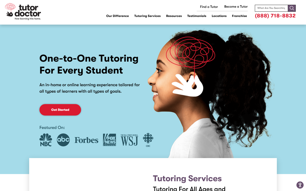 18004tutors.com screenshot