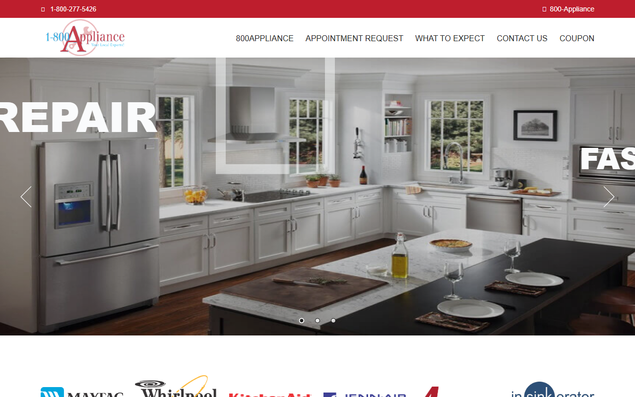1800appliance.com screenshot
