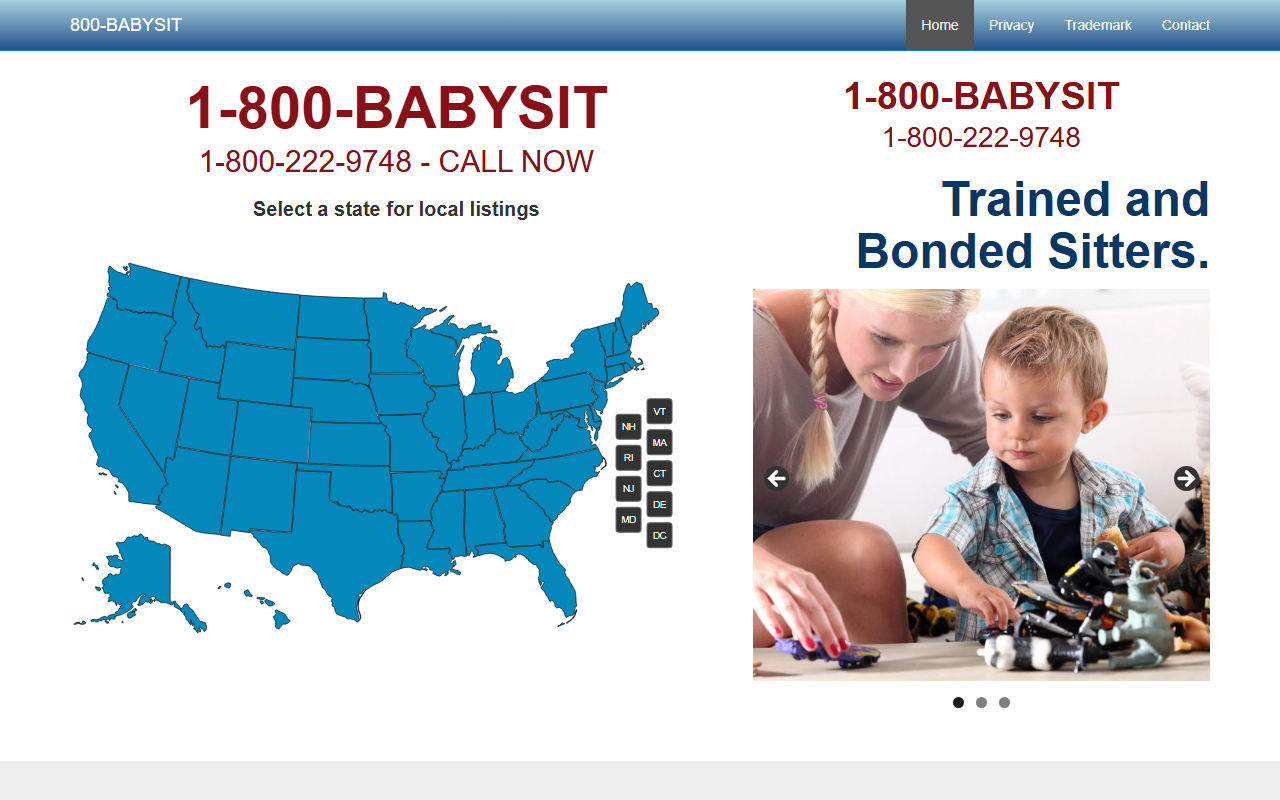 1800babysit.com screenshot