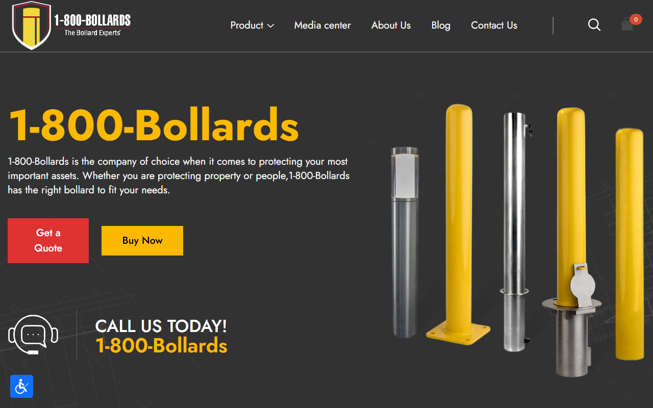 1800bollards.com screenshot