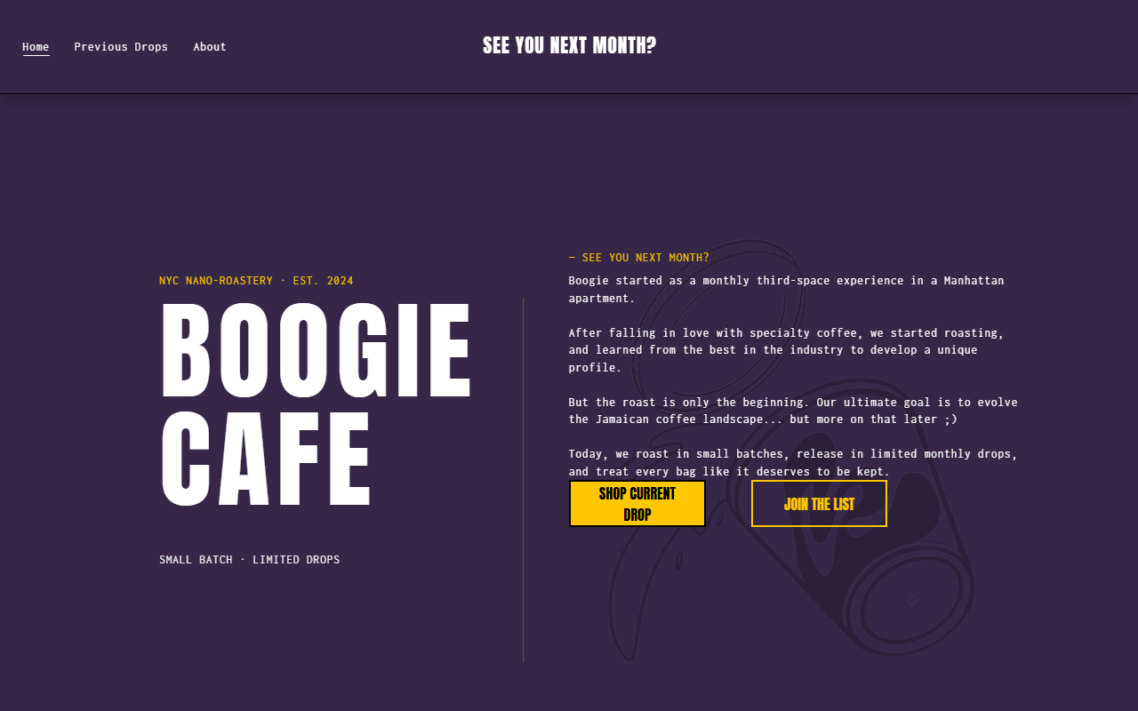 1800boogiecafe.com screenshot