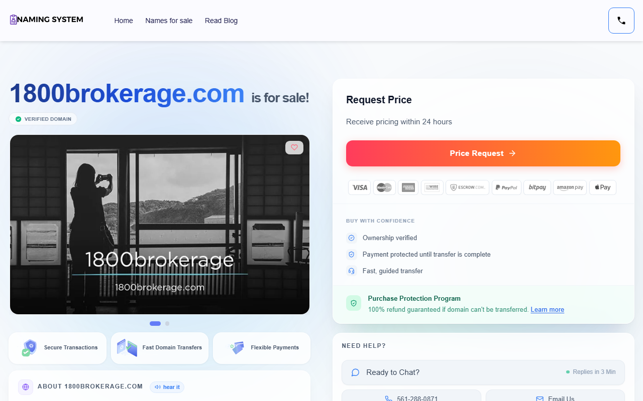 1800brokerage.com screenshot