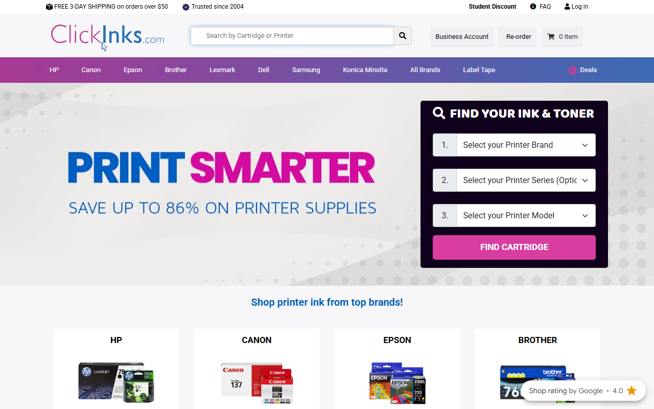 1800cartridges.com screenshot