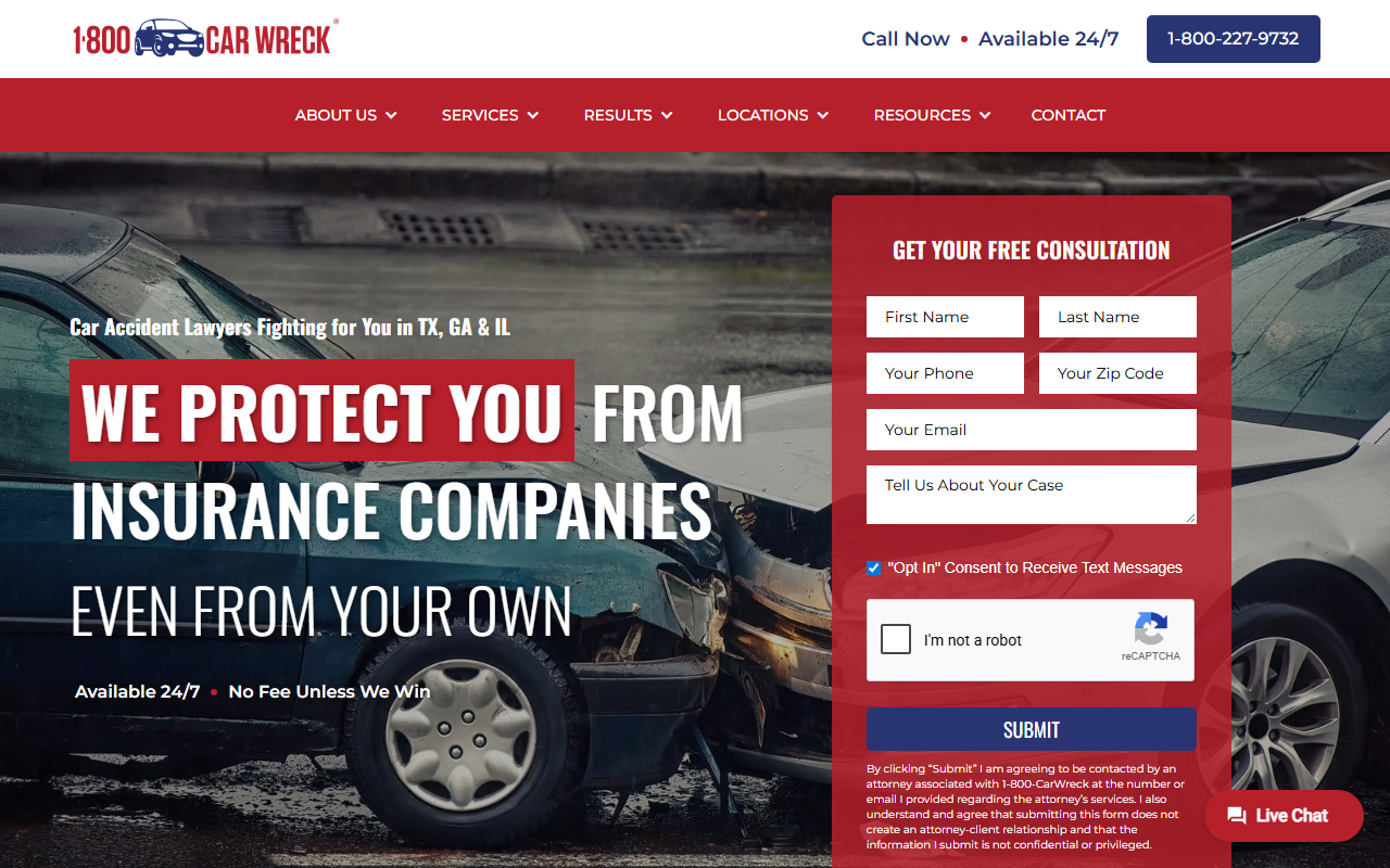 1800carwrecks.com screenshot