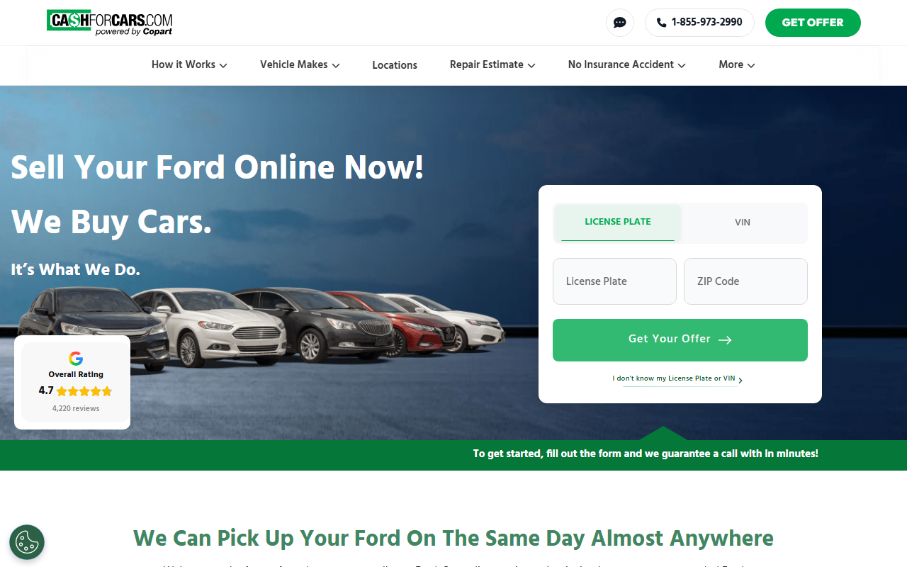 1800cashforford.com screenshot