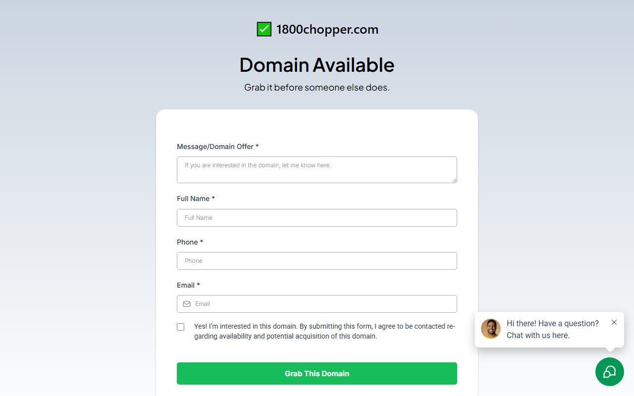 1800chopper.com screenshot