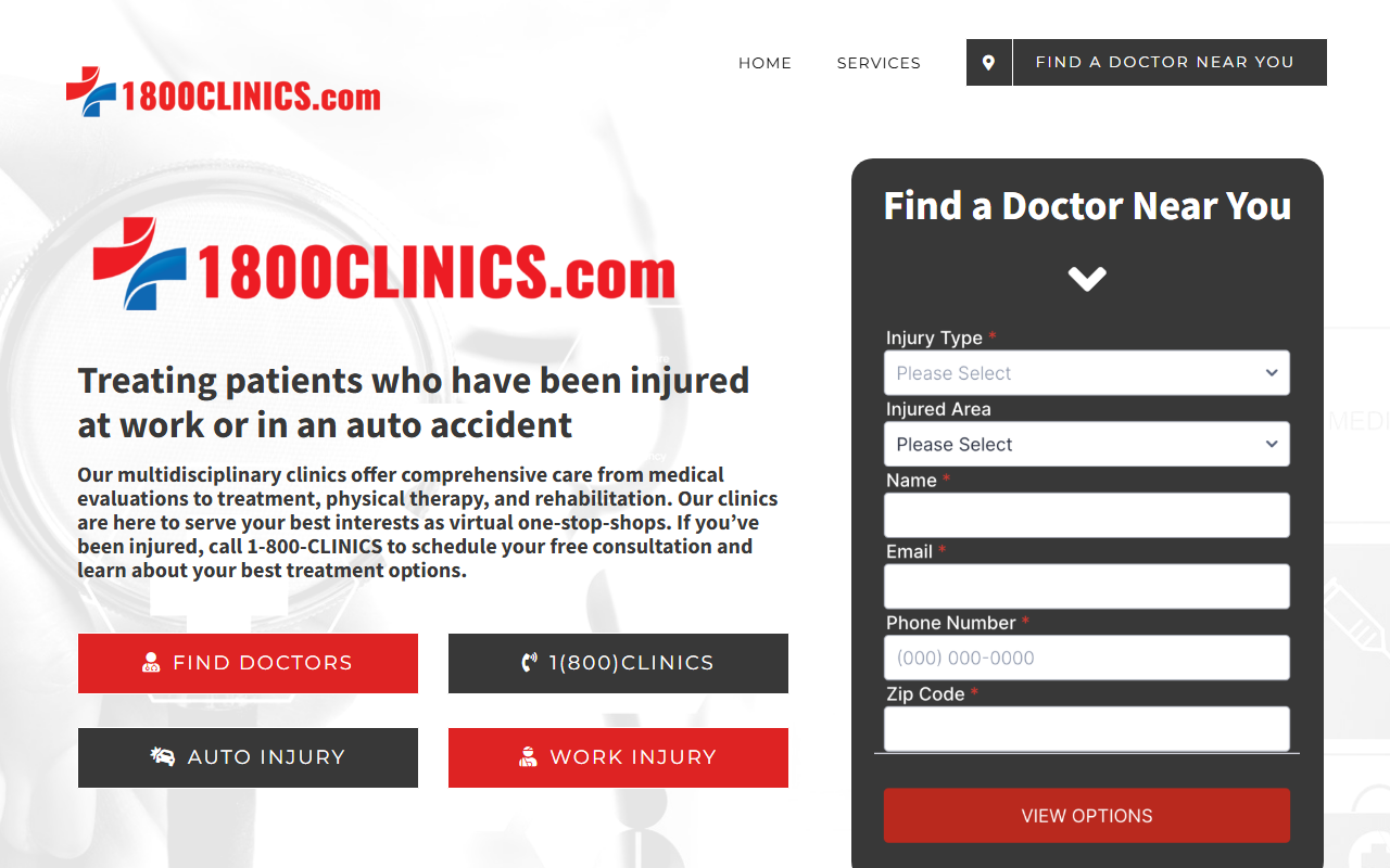 1800clinics.com screenshot