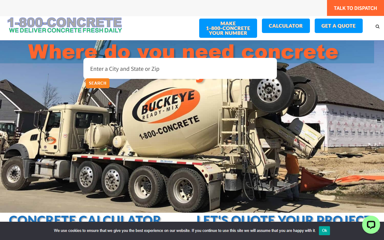 1800concrete.com screenshot