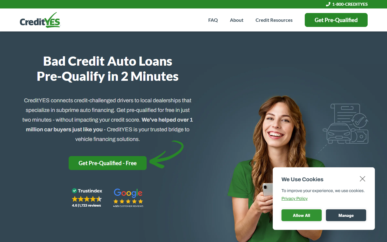 1800credityes.com screenshot