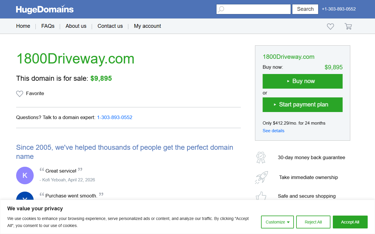 1800driveway.com screenshot