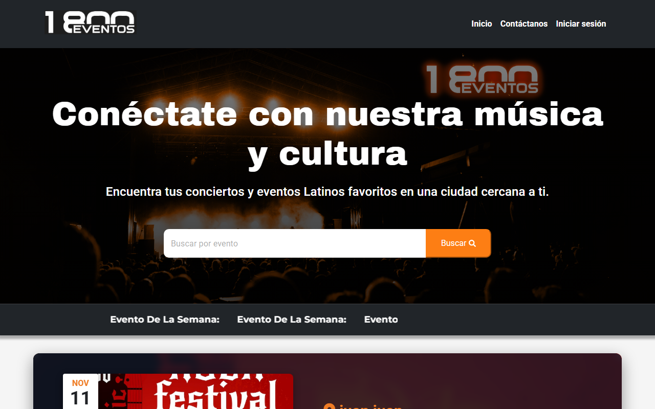 1800eventos.com screenshot