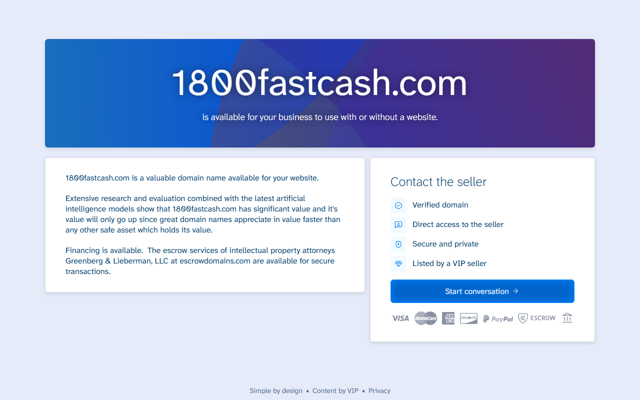 1800fastcash.com screenshot