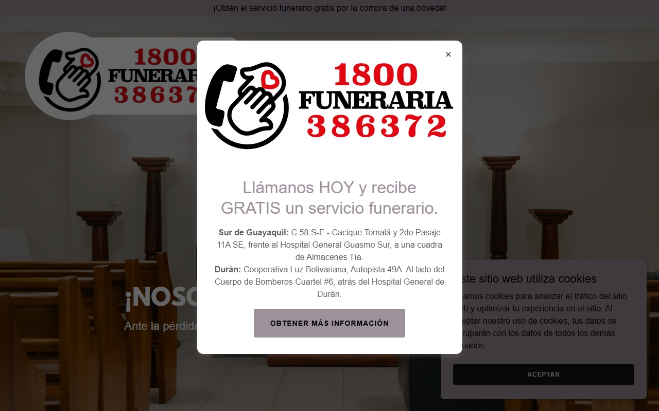 1800funeraria.com screenshot