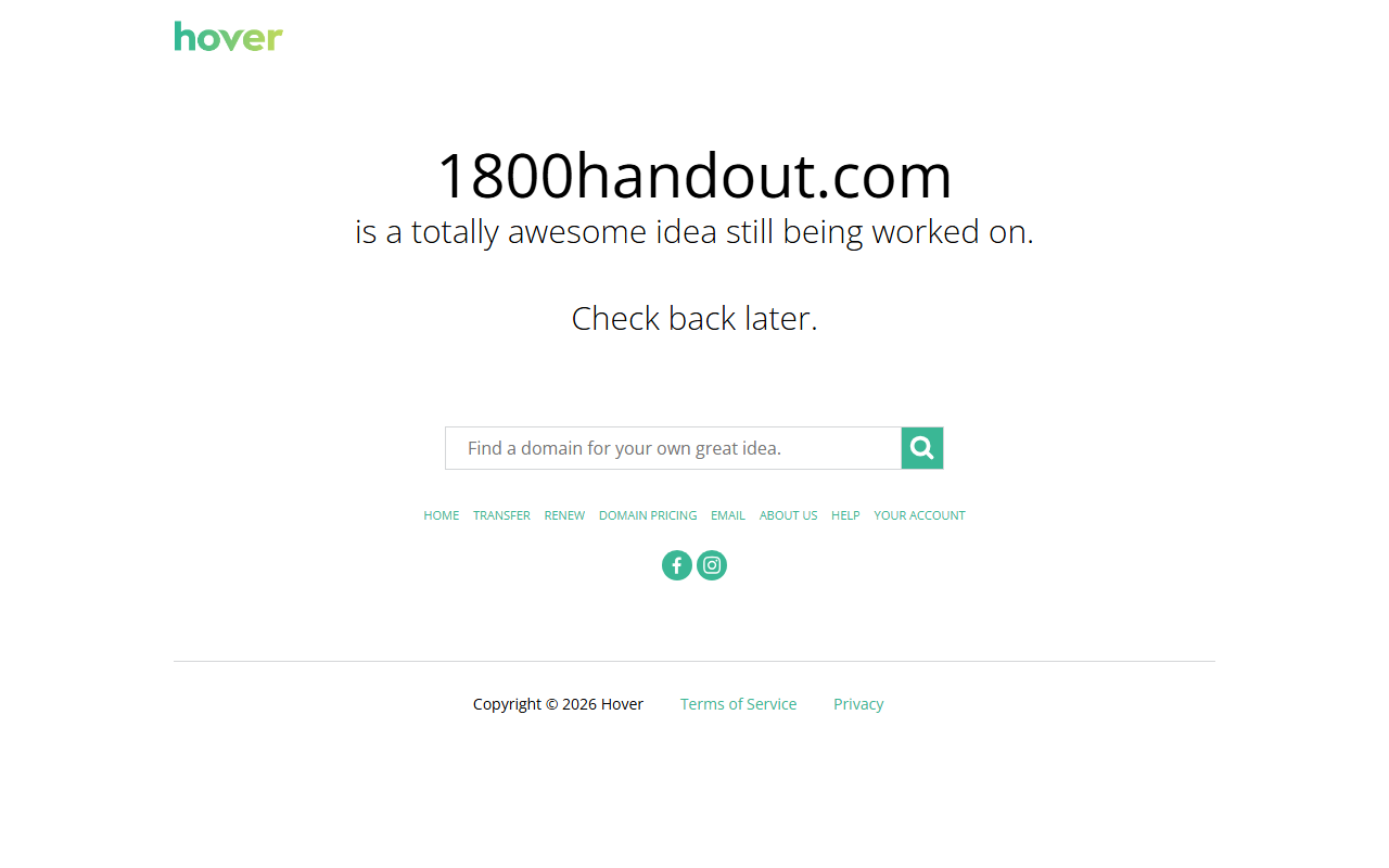 1800handout.com screenshot