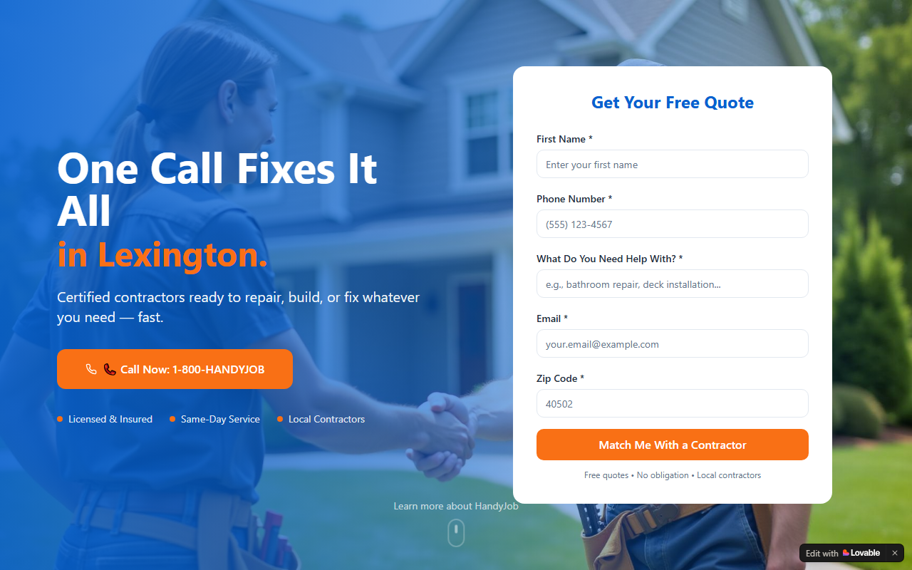 1800handyjob.com screenshot