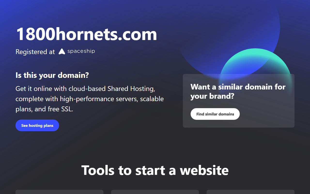1800hornets.com screenshot