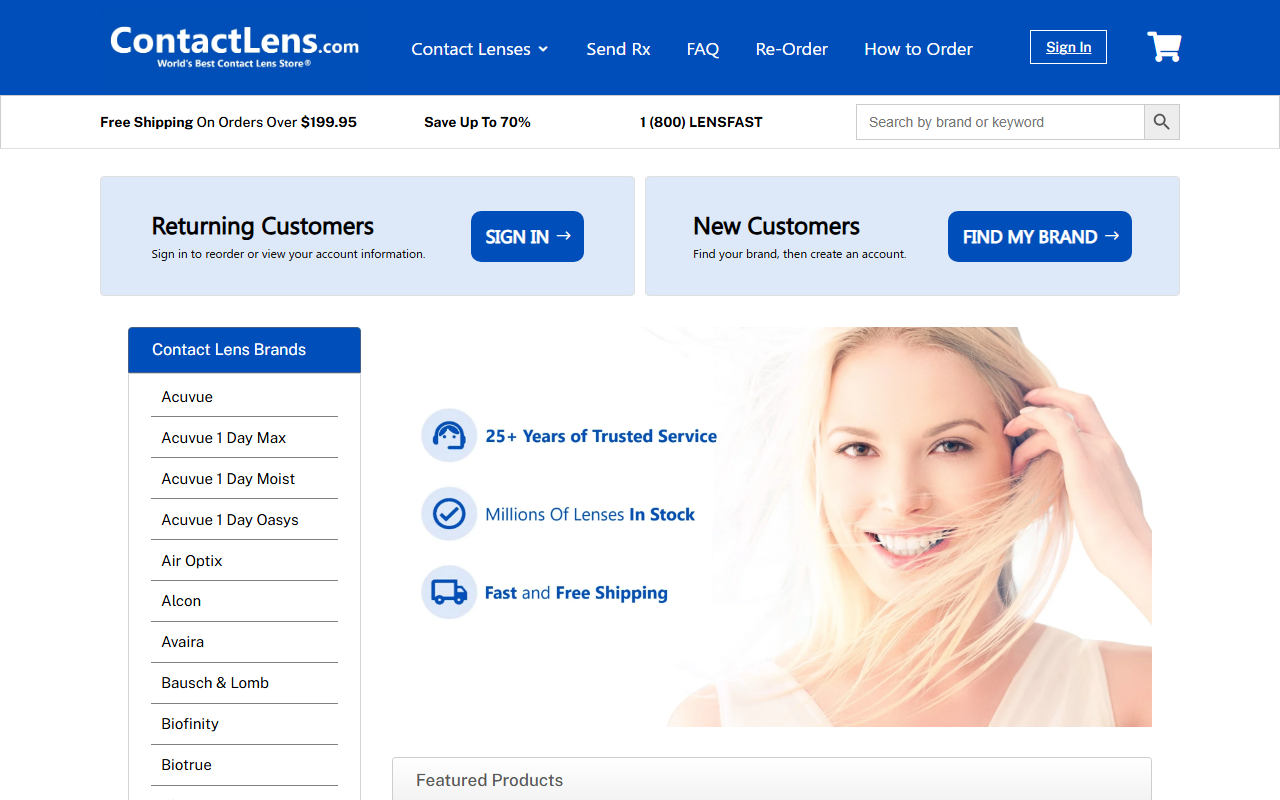 1800lensfast.com screenshot
